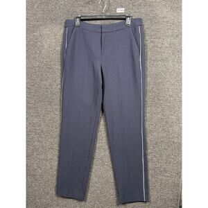 Rebel Wilson Angels Pants Womens Size 34 Navy Blue Side Zip Trim Ankle Trousers